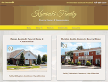 Tablet Screenshot of kaminskifamilyfuneralhomes.com
